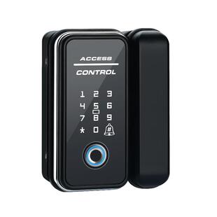 密码u型锁玻璃门指纹锁双门商铺店面大门U形插锁电子挂锁智能门锁