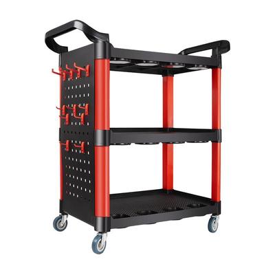 洗车店汽车美容工具车专用多功能塑料三层移动收纳小手推车架子