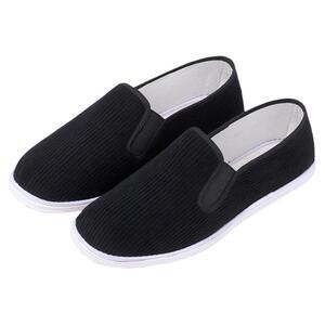 布鞋女秋季手工千层底条绒浅口透气一脚蹬老北京古风纯布底棉布鞋