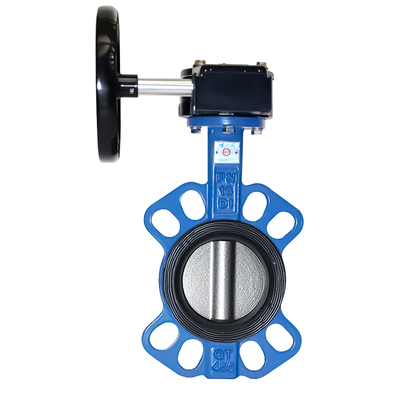 涡轮对夹蝶阀D371X-16Q手动四氟不锈钢304阀板DN100 125 150 200