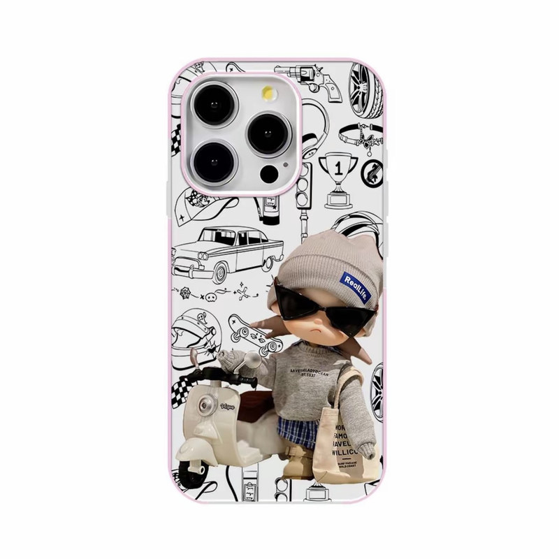 眼镜嘎子姐穿搭适用苹果iphone17个性16promax酷炫15可爱14小众13女生12时尚姐妹款亚克力高透粉框贝贝手