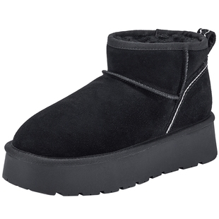 热风加绒雪地靴女鞋2025年冬季新款时尚短筒靴户外加厚保暖棉鞋