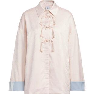 滔搏adidas阿迪达斯三叶草女子新中式盘扣运动健身夹克外套KB6408