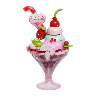 Bros Block国产积木雪糕杯小颗粒儿童益智拼装玩具女孩子生日礼物