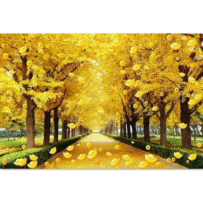 黄金满地森林是风水画欧零招财