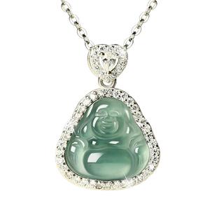 宫里上新翡翠玉佛吊坠女弥勒佛大肚佛公项链玉坠生日礼物送妈妈