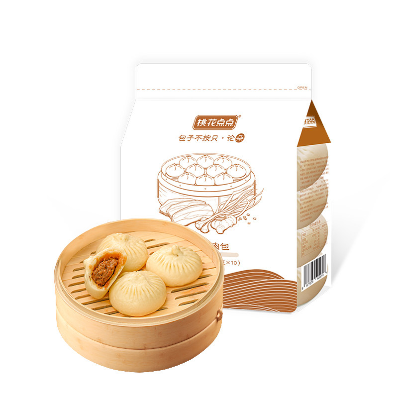 桃花点点鲜汁大肉包扬州特色早餐
