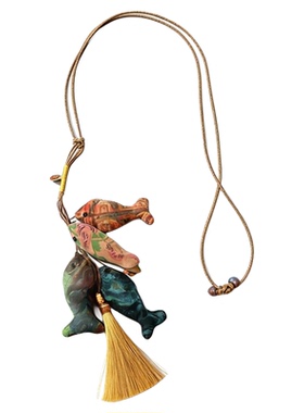 非遗新中式文艺真丝流苏鱼项链