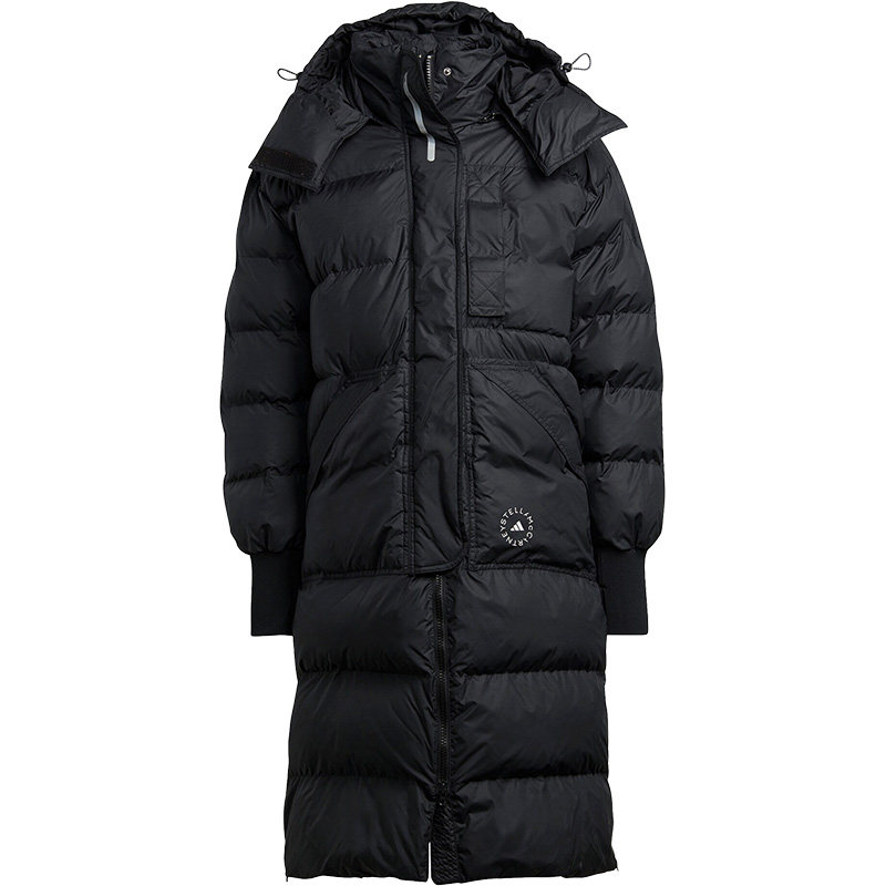 Adidas/阿迪达斯官方正品SMC冬季女子休闲运动长款连帽棉服HI6082