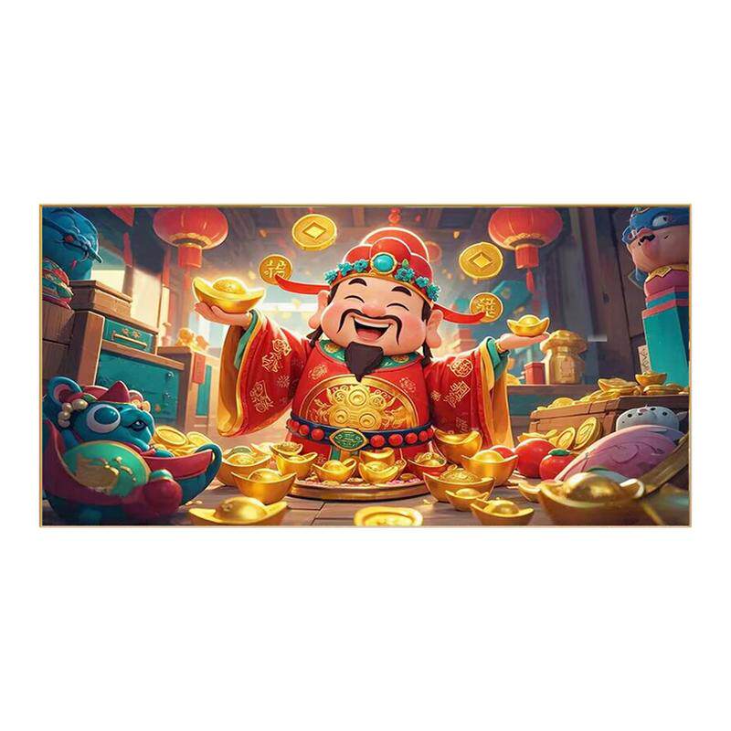 5d钻石画财神爷满钻2026新款客厅粘钻石贴十字绣招财进宝大画