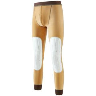 雅鹿保暖裤男款加绒加厚男士德绒发热含羽绒护膝棉裤打底绒裤冬季