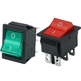 KCD4船型开关电焊机大电流电源按钮四脚带灯大功率30A翘板船形