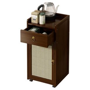 小户型可移动小茶几中古风茶台小型办公室茶桌侧边茶水柜2025新款