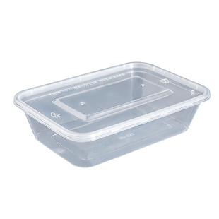 迅胜长方形750ml一次性餐盒透明外卖打包盒加厚塑料快餐饭盒带盖