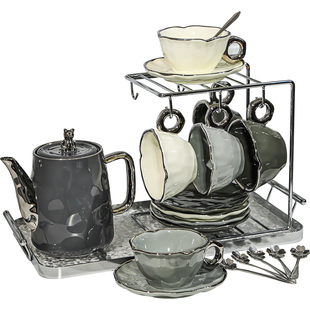 轻奢咖啡杯子高档精致欧式下午茶茶具高级感陶瓷女高颜值杯碟套装