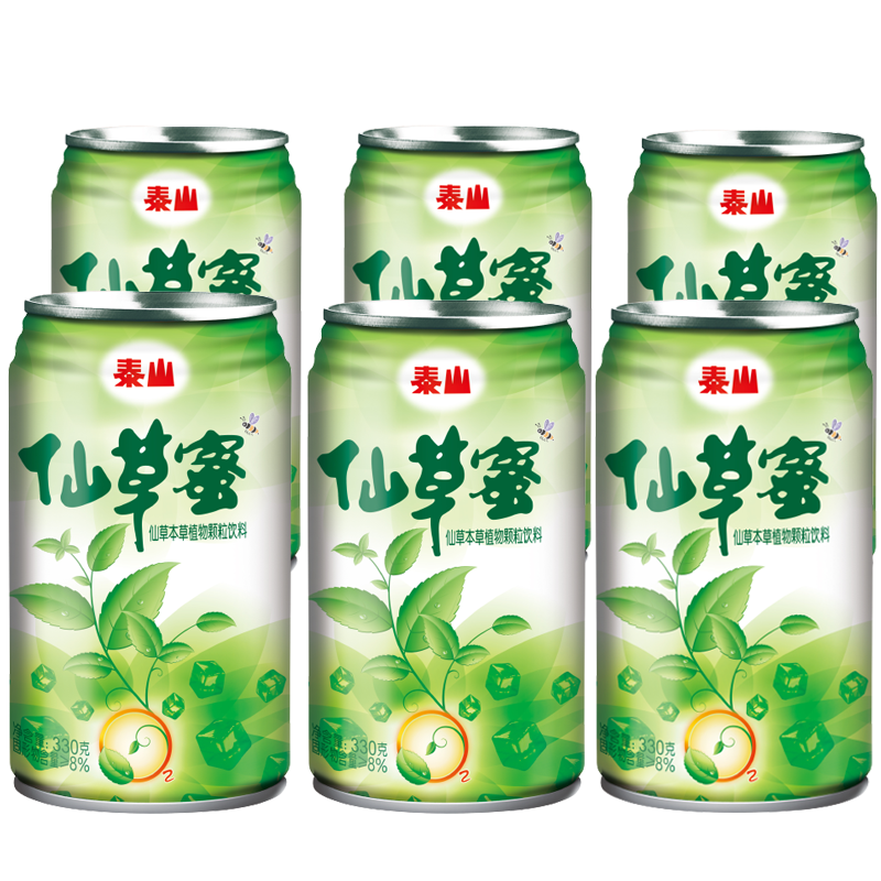 泰山仙草蜜330克*6瓶天然谷物绿豆汤植物颗粒凉茶饮料 拆箱发货