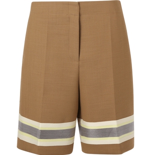 VVNK JANE PLUS小众设计男友风百慕大条纹柔软羊毛西装中裤