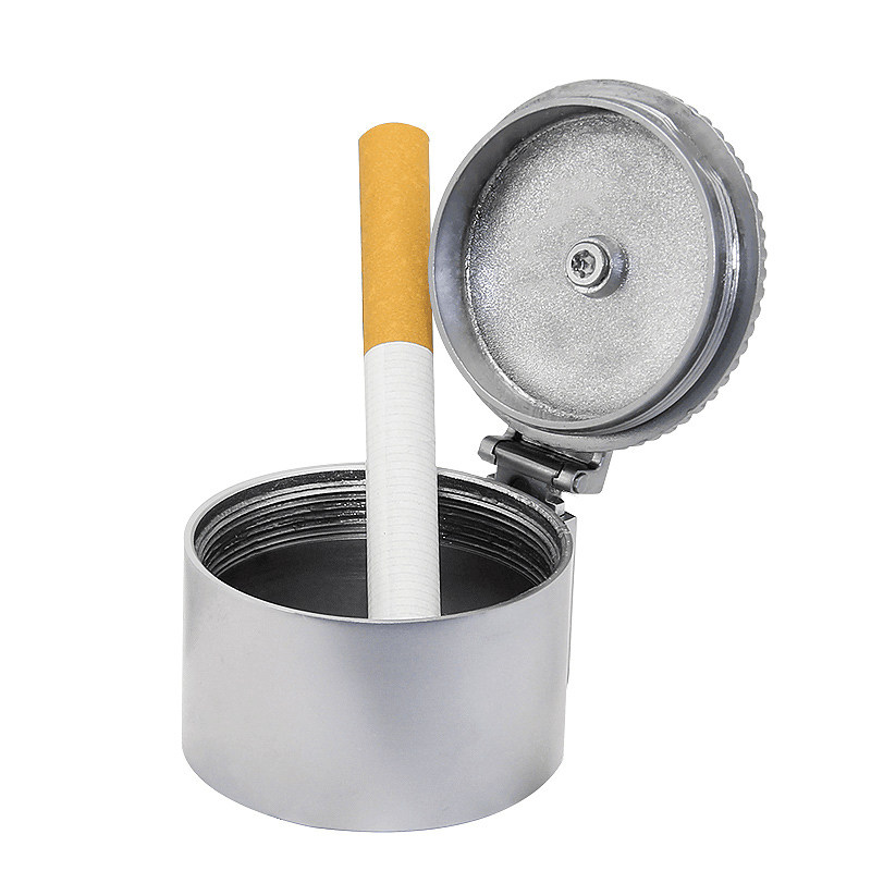 新品推荐随身便携式烟灰缸定做创意时尚户外圆筒形广告定制锌合金
