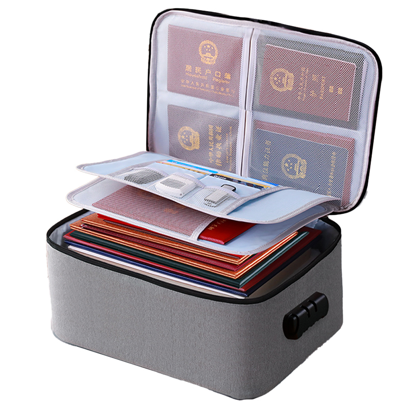 佳帮手证件收纳包家用户口本房产重要文件毕业证书家庭密码带锁箱