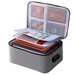 佳帮手证件收纳包家用户口本房产重要文件毕业证书家庭密码带锁箱