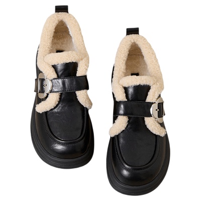 星期六新款加绒百搭乐福鞋