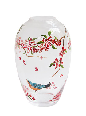 丹桂花瓶郭俊池联名手绘玻璃