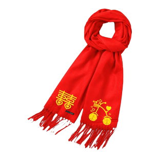 新婚结婚金婚红色喜庆新郎新娘伴郎伴娘围巾围脖男女防风保暖披肩