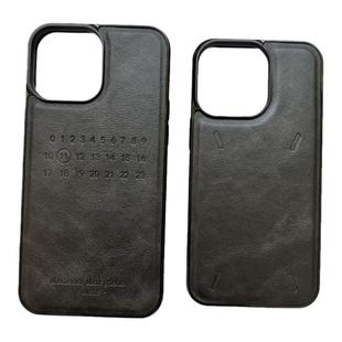 新品压印数字风格手机壳苹果16/17promax皮质简约小众13 15pro全包14promax原创情侣款适用 margiela17/Air