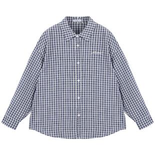 MUCMUKN【街头格调】抗皱泡泡格纹棉复古绣花衬衫外套男童26秋新