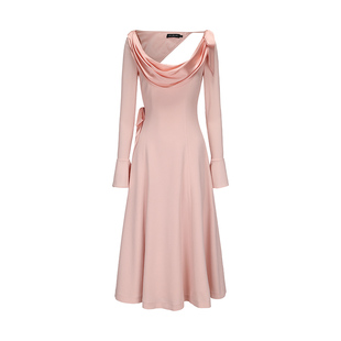 [甄选5折]NanaJacqueline长袖连衣裙女复古千金赫本风法式小礼服