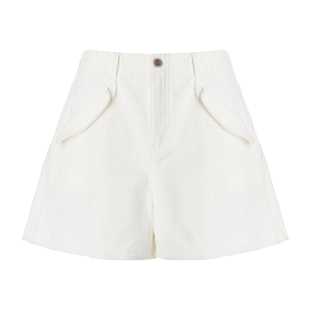 EVAOUXIU牛仔短裤女2026年春商场同款设计感阔腿棉质女士高腰裤子