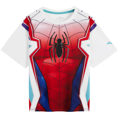 蜘蛛侠联名安踏儿童短袖T恤2024夏季新款男童小童衣商场