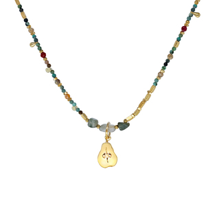 LAZY CIRCLES绿松金梨项链女万事顺梨女朋友礼物吊坠链