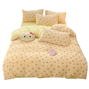冬季加厚牛奶绒四件套卡通被套双面加绒床单被罩学生宿舍三件套件