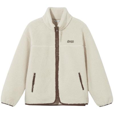 热风2025年冬季女士立领毛绒外套