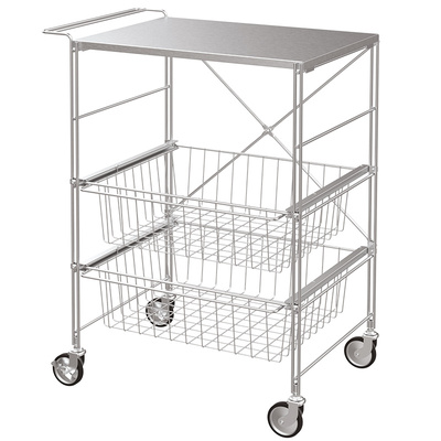 霜山不锈钢小推车落地多层置物架