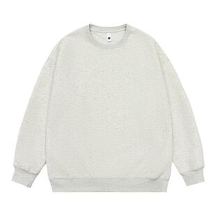 XAKA重磅纯色圆领卫衣男春秋新款宽松休闲简约百搭情侣打底衫上衣