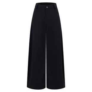 BALIANG「捌樑」絮'Part'基础垂感TR混纺宽松弯刀阔腿长裤西裤