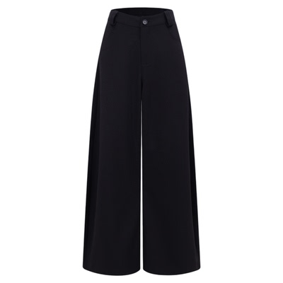 BALIANG「捌樑」絮'Part'基础垂感TR混纺宽松弯刀阔腿长裤西裤