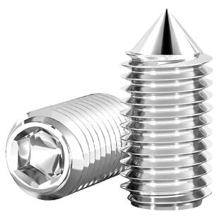 316不锈钢内六角锥端紧定螺丝无头机米顶丝螺钉M3M4M5M6M8M10