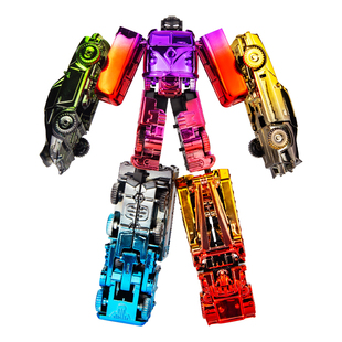 正版变形玩具炫彩汽车机器人模型套装可合体机甲金刚男童儿童礼物