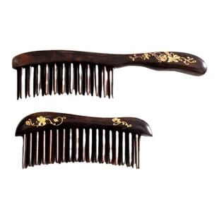 便携双排插齿梳可爱造型按摩檀木梳子女小头皮保健木头梳木梳刻字