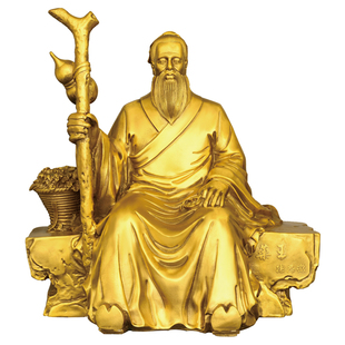 药王孙思邈黄铜铜像黄铜家居摆件 五大医者药王药店铜器工艺品