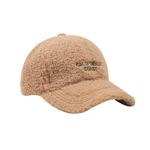 新款羊羔毛帽子女士秋冬季时尚百搭毛绒鸭舌帽加厚保暖棉帽棒球帽