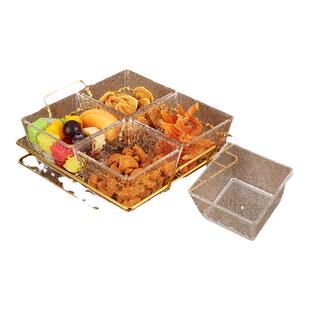 酒吧KTV高档水果盘小吃碟零食盘豪华商用会所招待点心分格干果盘
