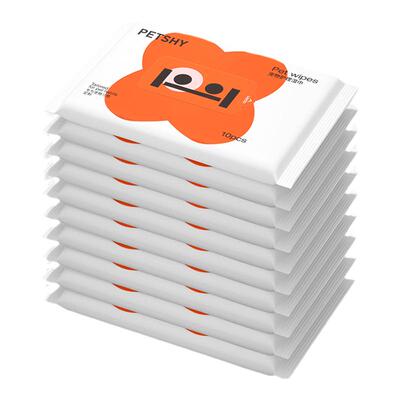 PETSHY百宠千爱 宠物湿巾猫咪无酒精湿纸巾狗狗专用清洁用品*10包