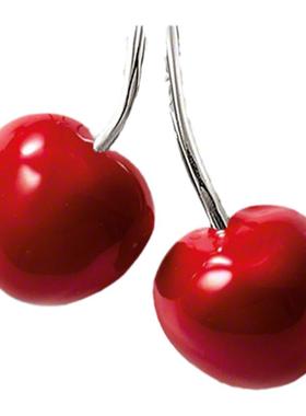 红色纯银水果浪漫百搭学生吊坠