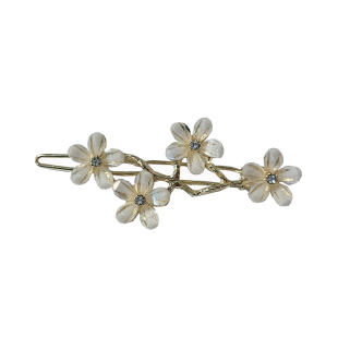 韩国小清新花朵头饰夹子水钻后脑勺青蛙扣夹简约刘海夹顶夹发卡女