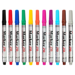 台湾英士ACE NO20速干笔记号笔细字油性不褪色附着力强光滑面防水