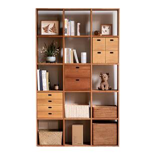 无即所有组合格子书架樱桃木日式落地客厅实木置物架储物收纳柜子